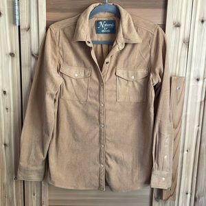 Natural Reflections camel color, size small fleece button down, like new!
